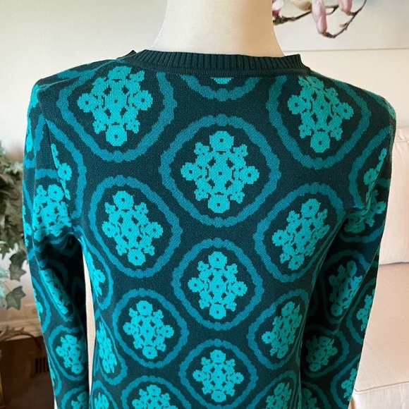 Isaac Mizrahi Live Teal Turquoise Cotton Cardigan Button Front Sweater - Picture 5 of 14